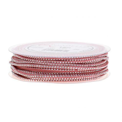 Product Decorative cord leather cord pink with rivets 3mm 15m