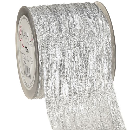 Product Decorative ribbon gift ribbon table ribbon silver light 75mm 15m