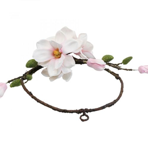 Product Decorative ring artificial magnolia spring decoration for hanging Ø24cm