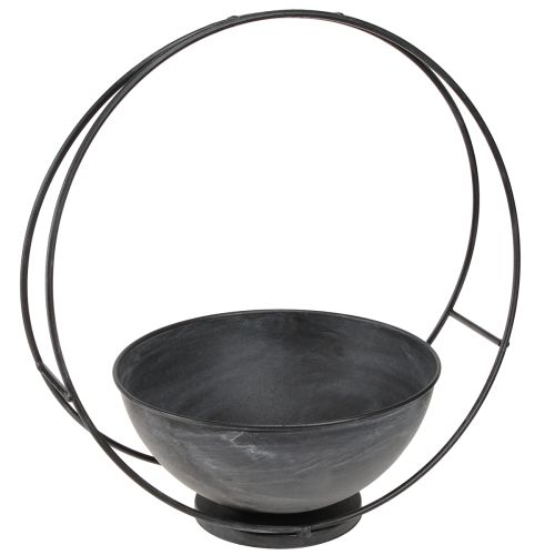 Decorative bowl metal with decorative ring anthracite Ø22.5cm H33cm