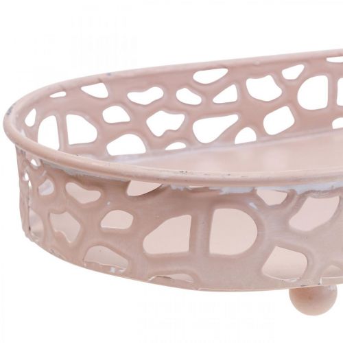 Product Decorative bowl Oval bowl with feet table decoration pink 30×18cm