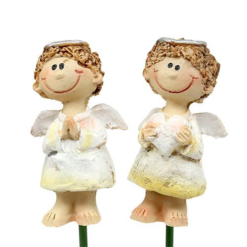 Floristik24 Decorative plug angel red, white 4.5cm L28cm 8pcs