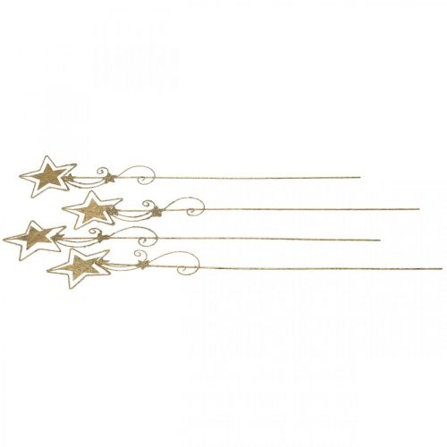 Product Deco plug star gold glittering H54cm 4pcs