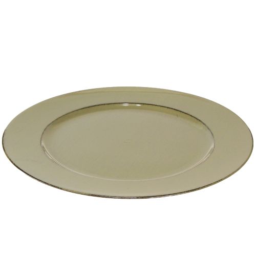 Product Decorative plate green plastic plate vintage moss green brown Ø33cm