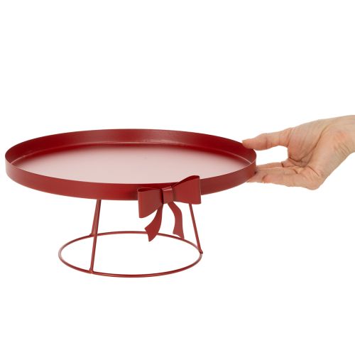 Product Decorative tray on a stand with metal bow, 30cm, 2-piece set