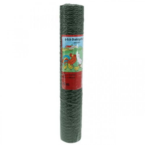 Product Hexagonal mesh green wire PVC-coated wire mesh 50cm×10m