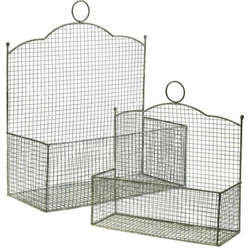 Wire basket, wall basket, plant basket Shabby Chic L38/32cm set of 2