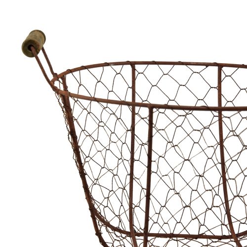 Product Wire basket vintage round with handle rust metal basket Ø26.5cm