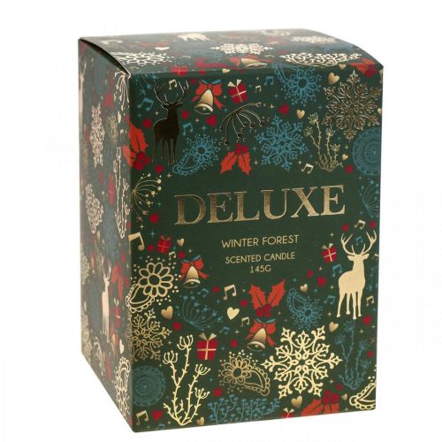 Floristik24 Scented candle Christmas winter forest candle glass green Ø7/H8cm