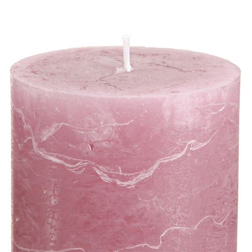 Product Solid coloured pillar candles pink old pink 70x100mm 4 pcs