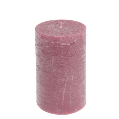Solid colored candles antique pink 85x150mm 2pcs