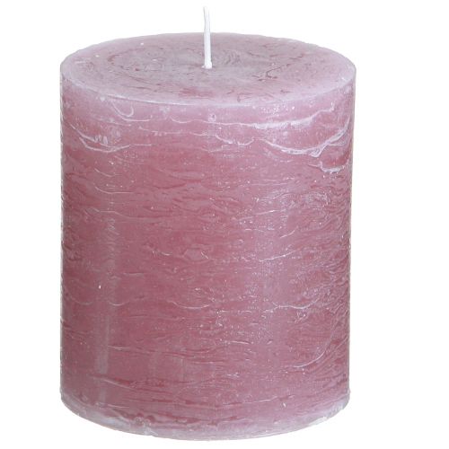 Solid coloured candles old pink pillar candles 70×80mm 4 pcs