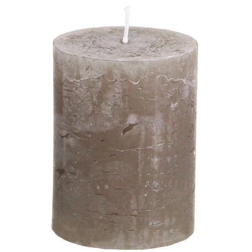 Solid coloured candles brown pillar candles 60×80mm 4 pcs