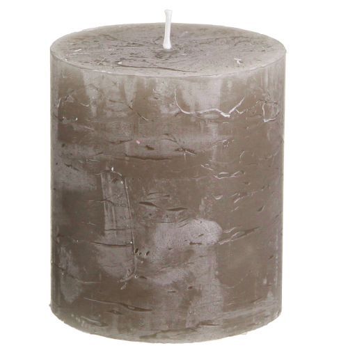 Solid coloured candles brown pillar candles 70×80mm 4 pcs