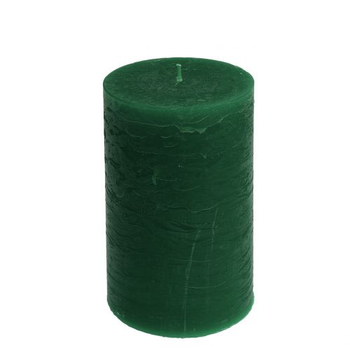 Solid coloured candles dark green 85x150mm 2pcs