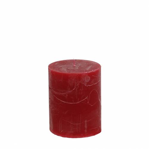 Floristik24 Solid-colored candles dark red 70x80mm 4 pcs