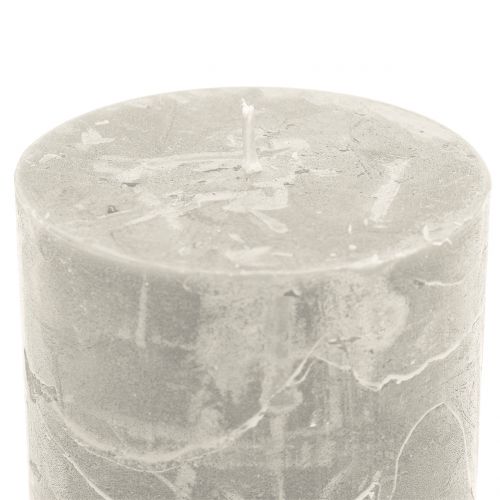 Product Solid coloured candles grey 60x80mm 4pcs