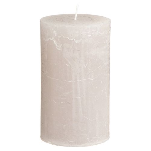 Solid coloured candles light grey pillar candles 70×120mm 4 pcs