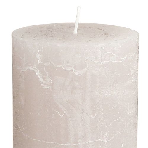 Product Solid coloured candles light grey pillar candles 70×120mm 4 pcs