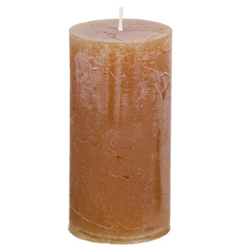 Solid coloured candles caramel pillar candles 50×100mm 4pcs