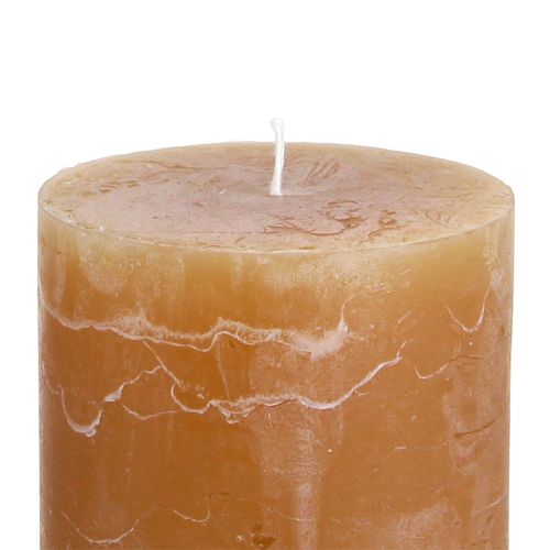 Product Solid coloured candles caramel pillar candles 60×80mm 4 pcs