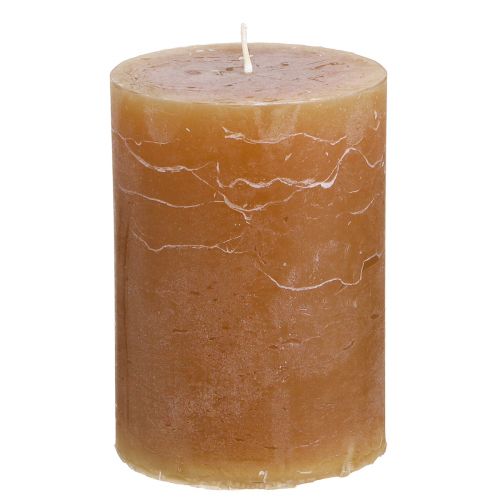 Solid coloured candles caramel pillar candles 70×100mm 4pcs