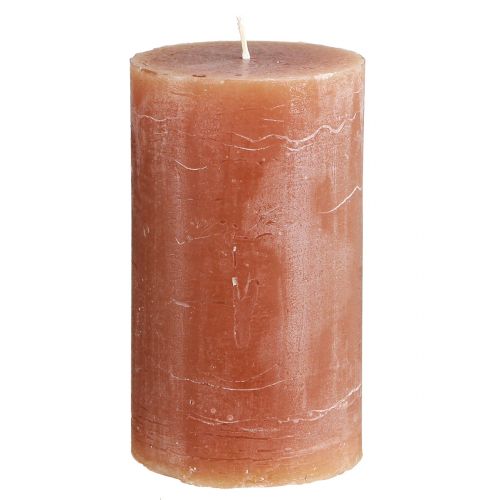 Solid coloured candles caramel pillar candles 70×120mm 4pcs
