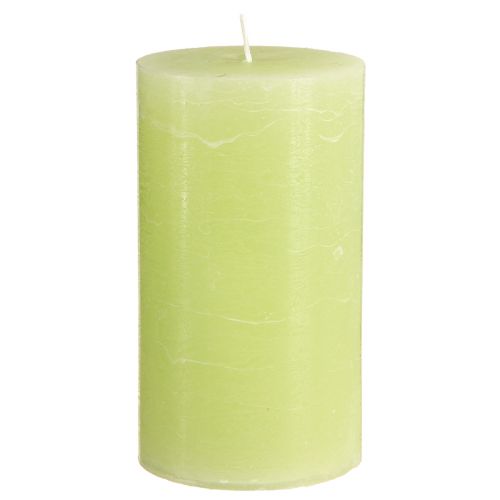 Solid coloured candles lime green​​​​​​​ pillar candles 85×150mm 2 pcs