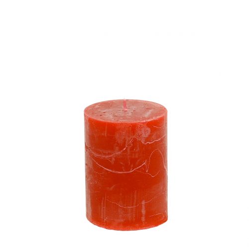 Colored candles orange 60x80mm 4pcs