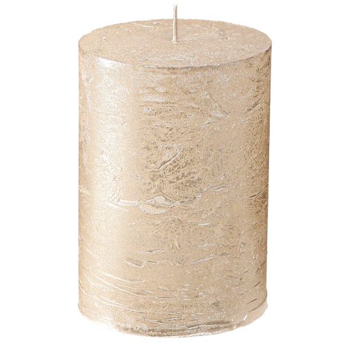 Floristik24 Solid-colored candles platinum 70x100mm 4 pcs