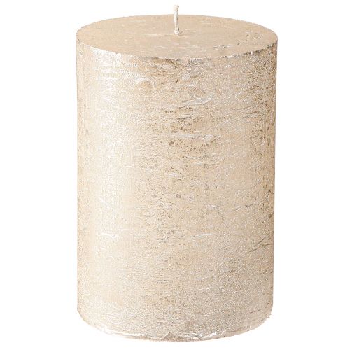 Floristik24 Solid colored candles platinum 85x120mm 2pcs