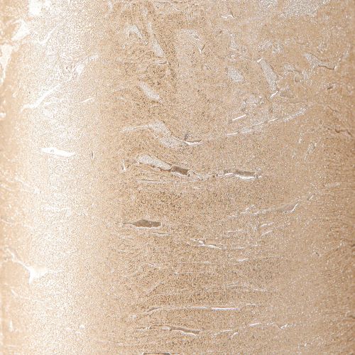 Product Premium pillar candles in a set of 2, platinum metallic look, 85 x 150 mm - Elegant decoration for festive occasions and a cozy atmosphere