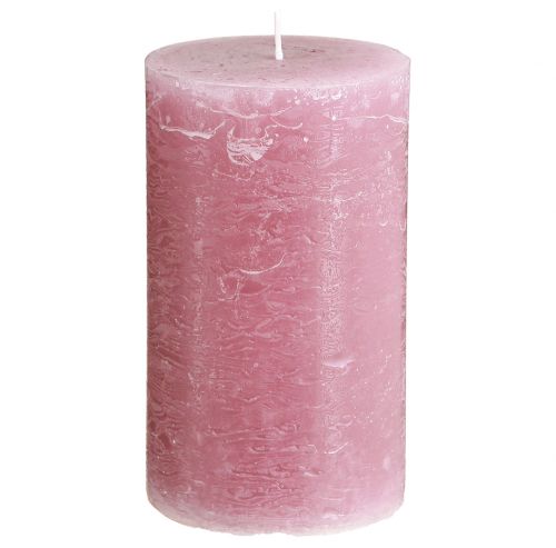 Solid coloured candles pink pillar candles old pink 70×120mm 4 pcs