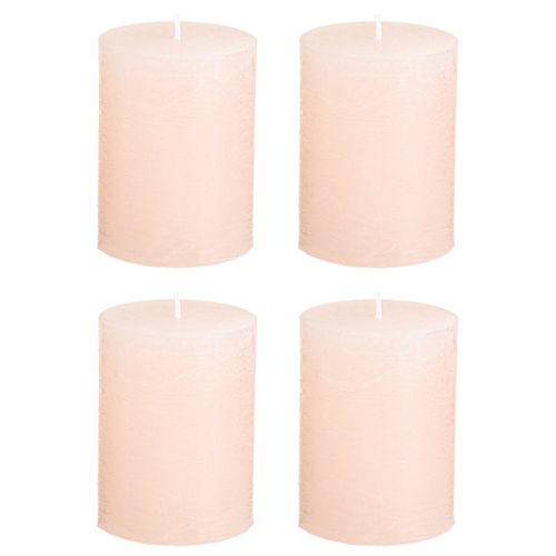 Product Solid coloured candles pink pillar candles light pink 60×80mm 4 pcs