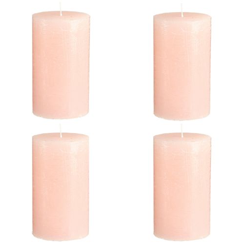 Product Solid coloured candles pink pillar candles light pink 70×120mm 4 pcs