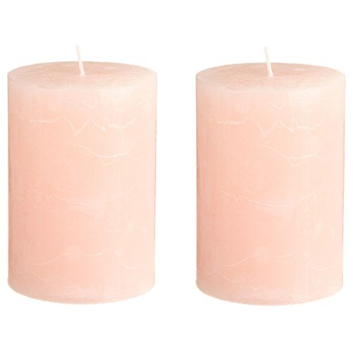 Product Solid coloured candles pink pillar candles light pink 85×120mm 2 pcs