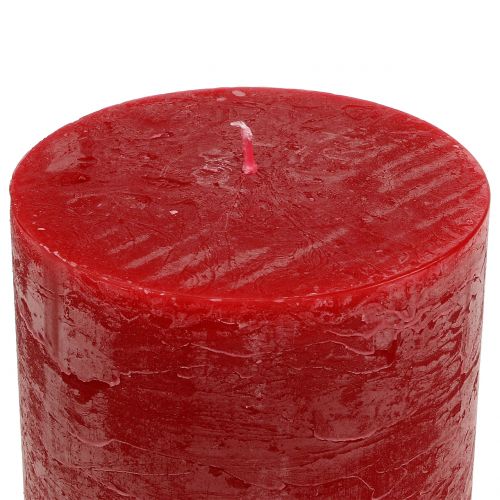 Product Solid coloured candles red 50x100mm 4pcs