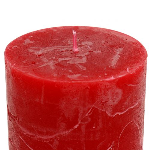 Product Solid colored candles red 60x80mm 4pcs