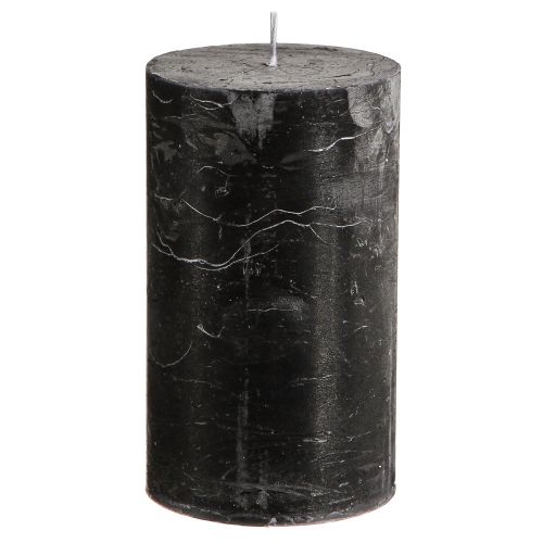 Solid coloured candles black pillar candles 70×120mm 4 pcs