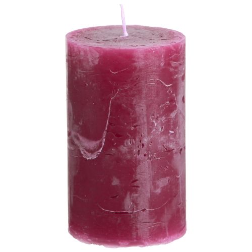 Solid coloured candles pillar candles Berry 60x100mm 4 pcs