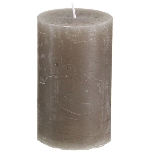 Solid coloured pillar candles brown candles 60x100mm 4 pcs