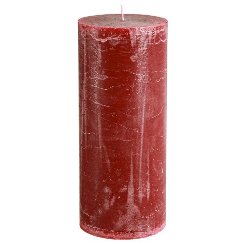 Solid coloured pillar candles dark red 85x200mm 2 pcs