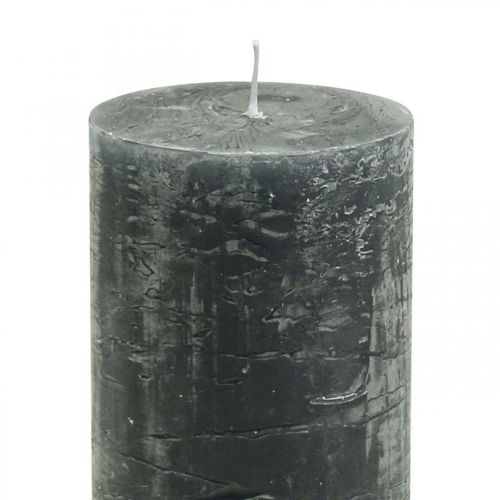 Product Solid-colored candles anthracite pillar candles 60×100mm 4 pcs