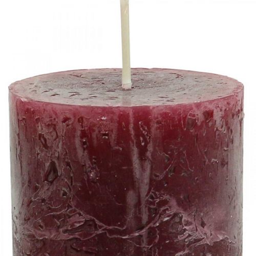 Product Solid-colored candles Burgundy Rustic Safe Candle 110×60mm 4 pcs