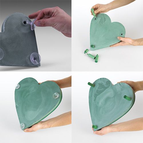 Product Floral foam heart with click system floral foam green 20cm 2 pcs