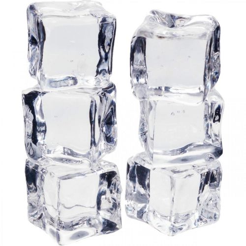 Floristik24 Decorative ice cubes, summer decoration, artificial ice 3cm 6 pcs
