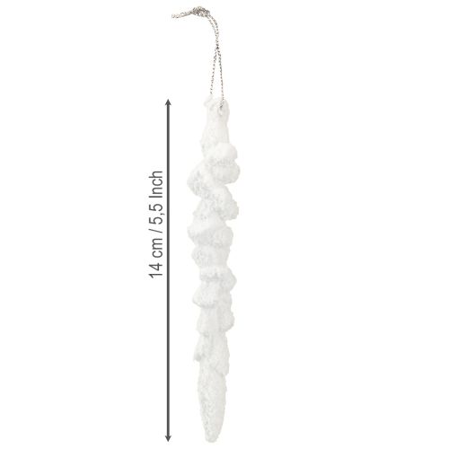 Product Icicle decoration snow-covered Christmas tree decoration 14cm 4 pieces