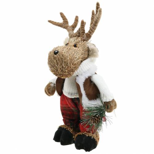 Product Christmas figure reindeer made of straw 33cm