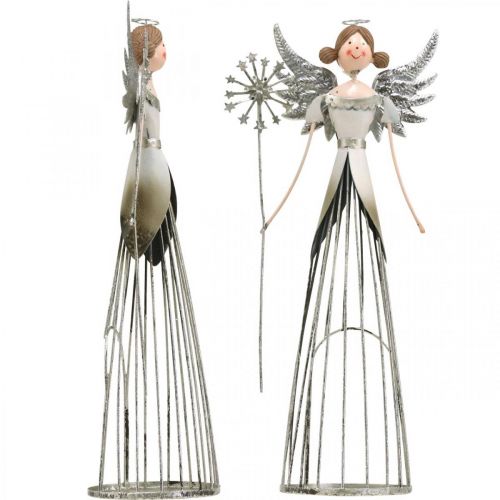 Product Angel figurine metal, lantern Christmas H31.5cm