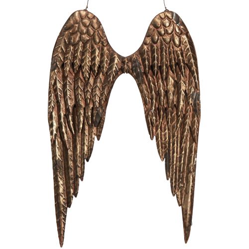 Angel wings for hanging metal antique look gold 24×37cm